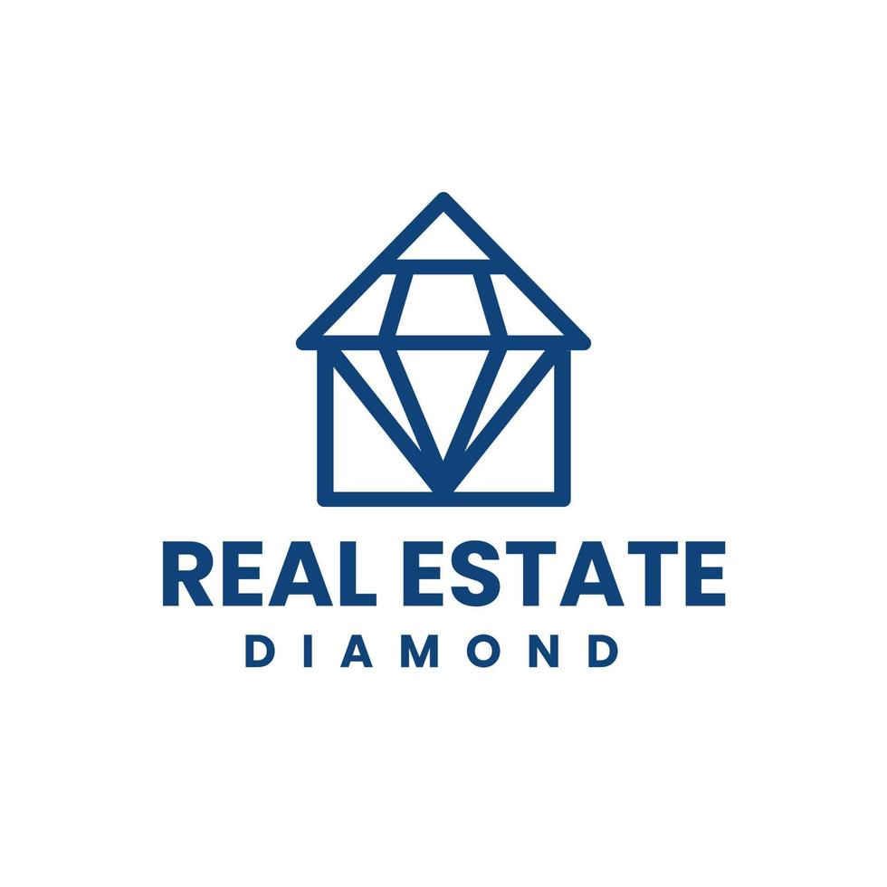 Diamond design logo in the shape of a house, abstract design illustration, building symbol vector