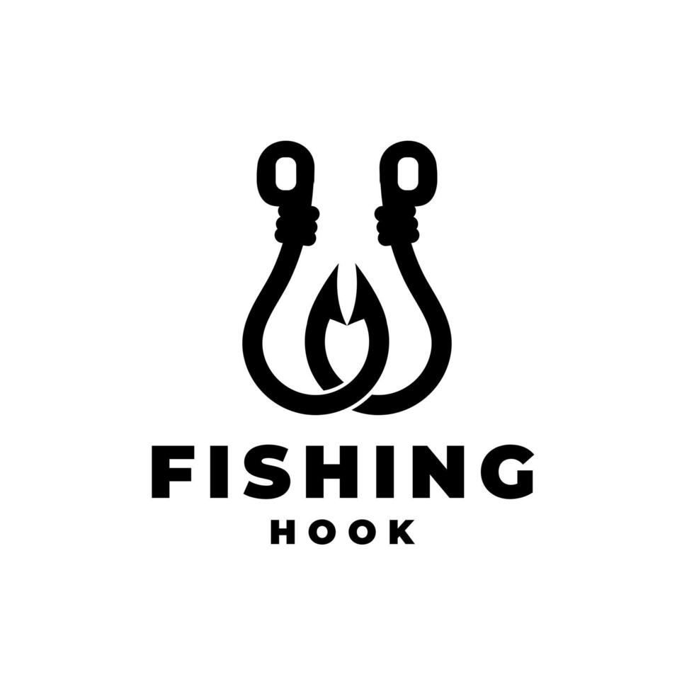 Two hooks vector design logo isolated on a white background.