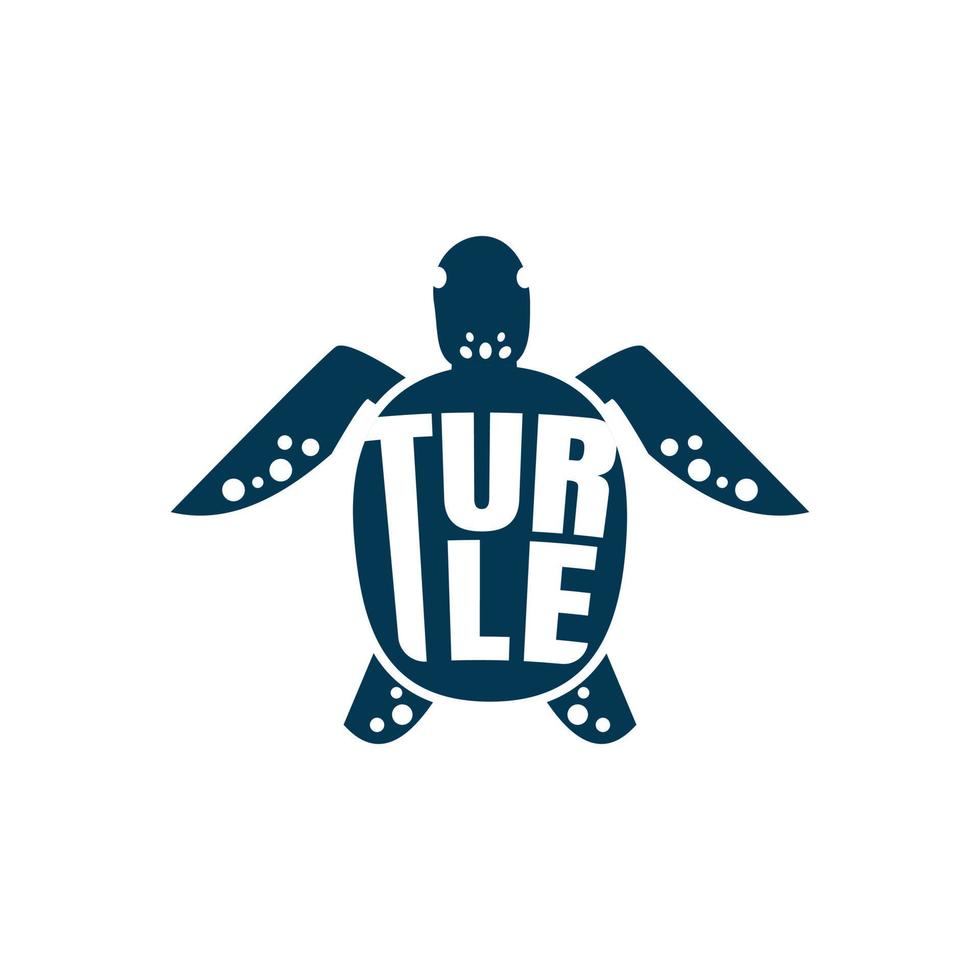 Modified tortoise shell silhouette design logo Sea animal design template vector