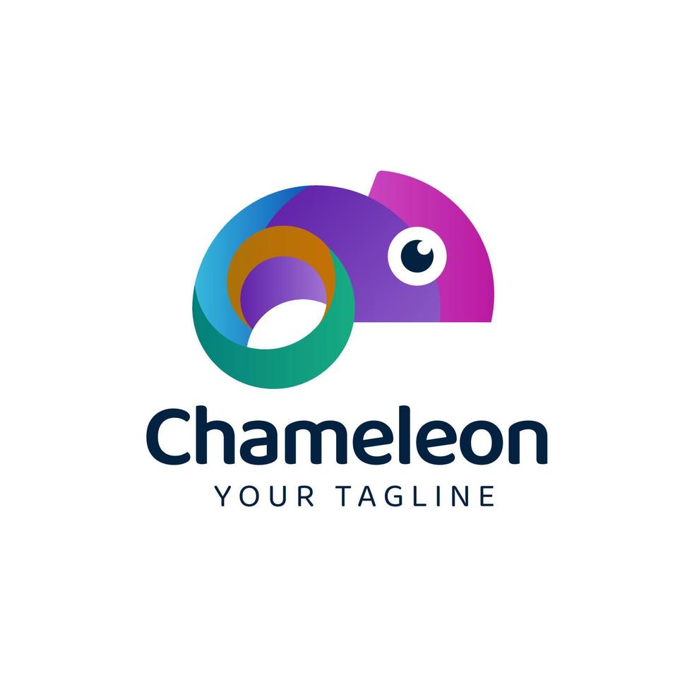 plantilla de diseño de logotipo de camaleón degradado colorido vector