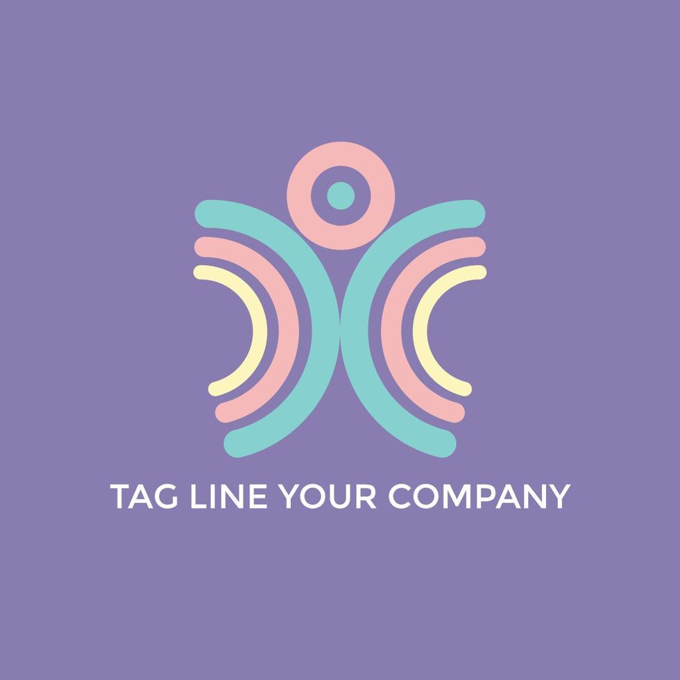 Fun logo Purple background For your company vector