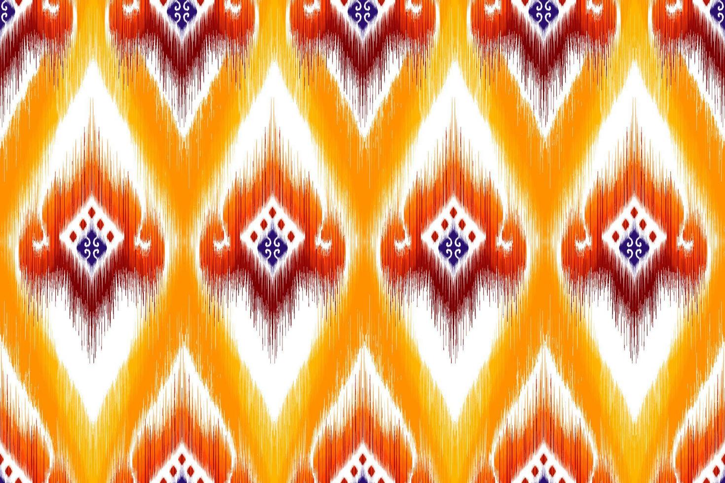 Ikat ethnic seamless pattern design. Tribal boho native ethnic turkey traditional embroidery vector background. Aztec fabric carpet mandala ornaments textile decorations wallpaper