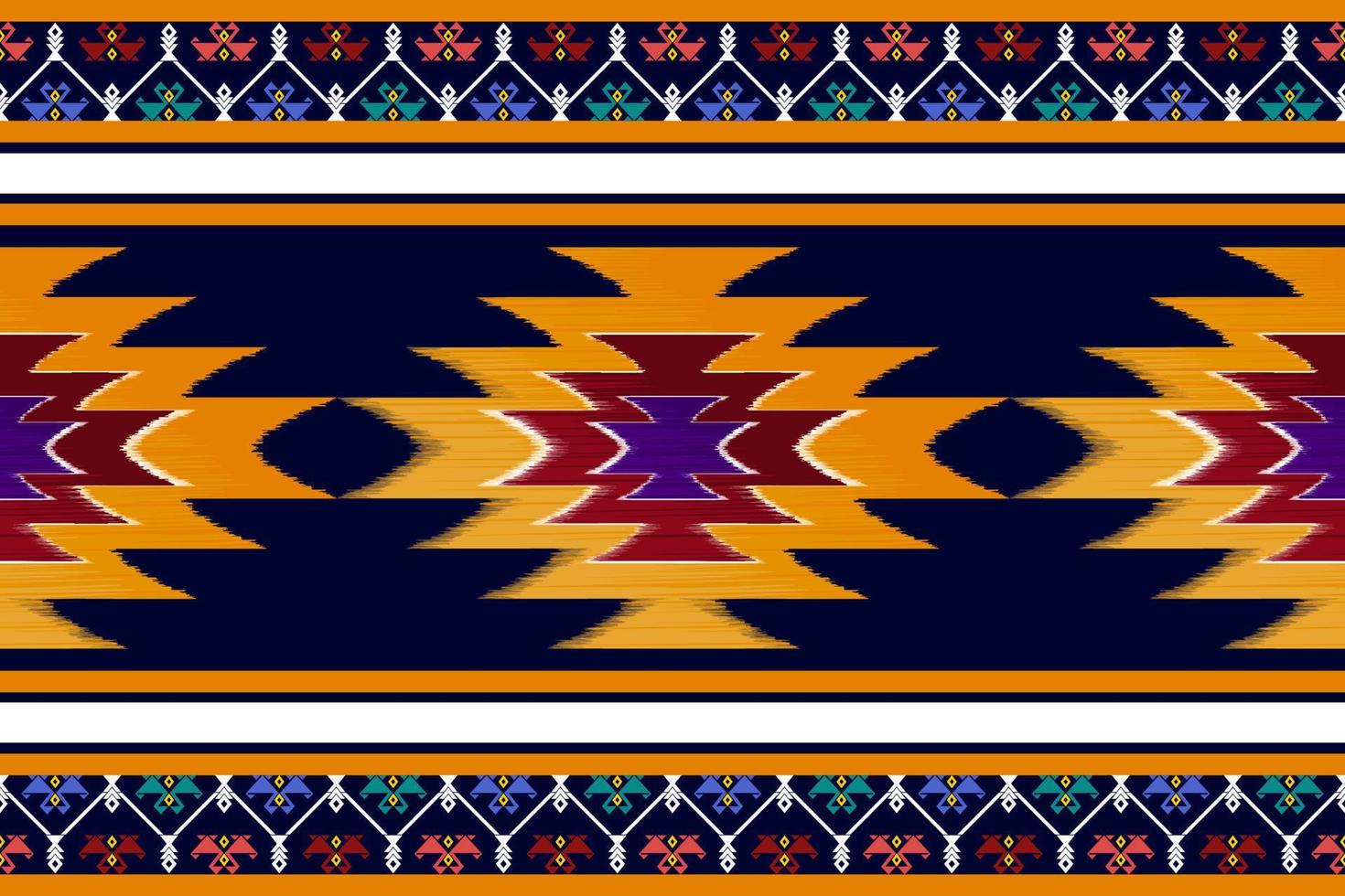 Ikat ethnic seamless textile pattern design. Aztec fabric carpet mandala ornaments textile decorations wallpaper. Tribal boho native turkey traditional embroidery vector background.