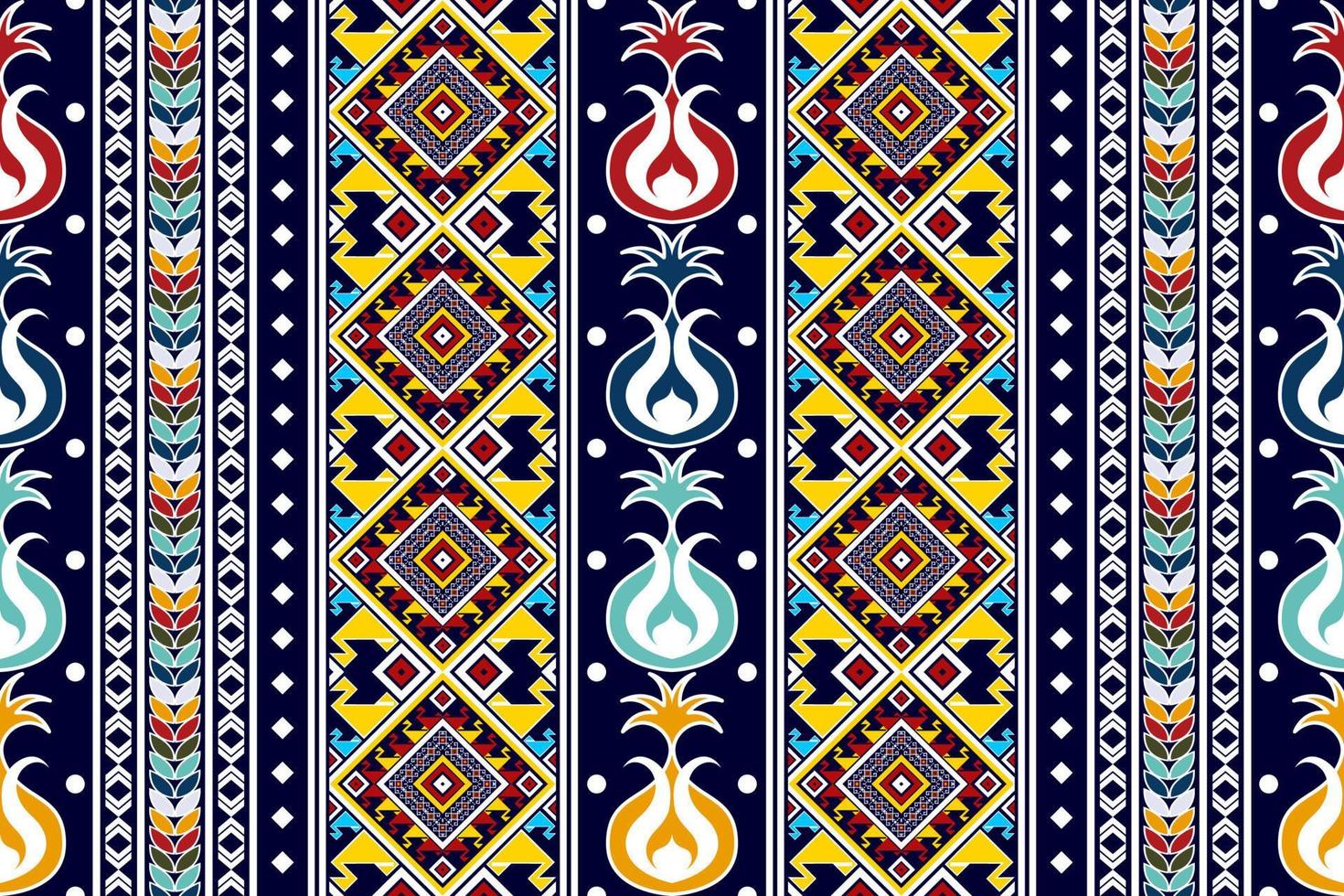 Ikat ethnic seamless textile pattern design. Aztec fabric carpet mandala ornaments textile decorations wallpaper. Tribal boho native turkey traditional embroidery vector background.