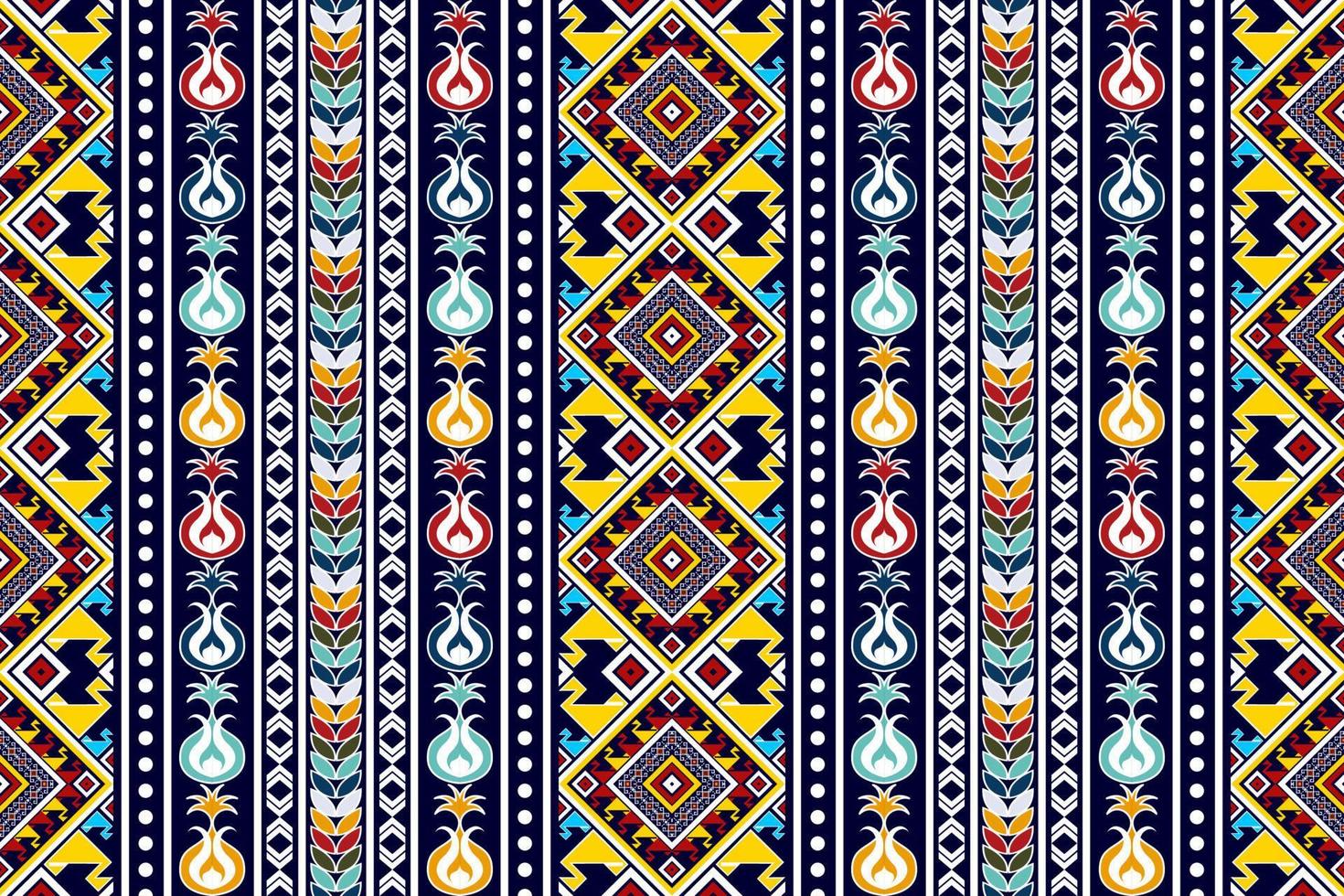 Ikat ethnic seamless textile pattern design. Aztec fabric carpet mandala ornaments textile decorations wallpaper. Tribal boho native turkey traditional embroidery vector background.