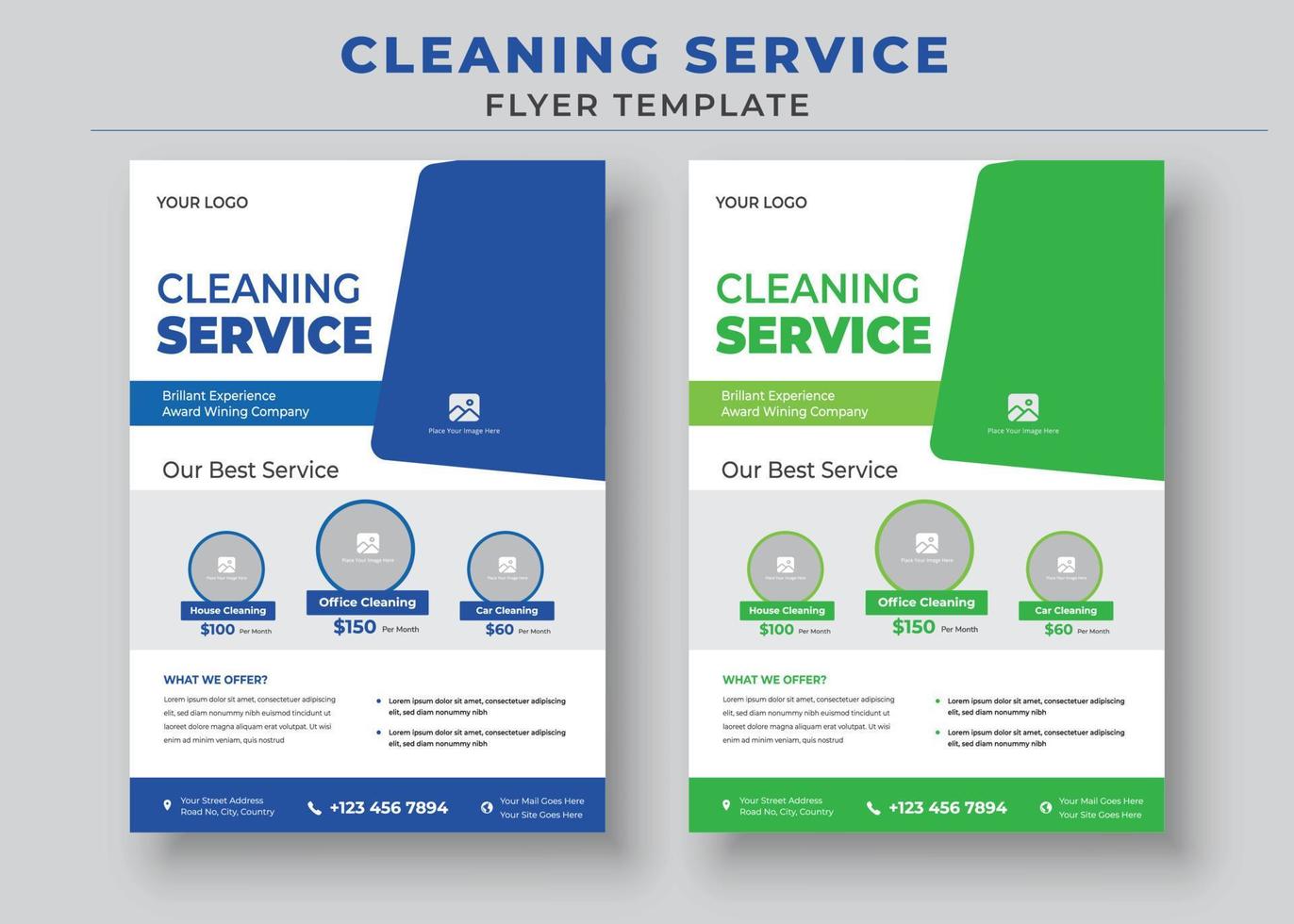 Cleaning Services Flyer Template, Poster brochure design, Vector Editable and Print ready