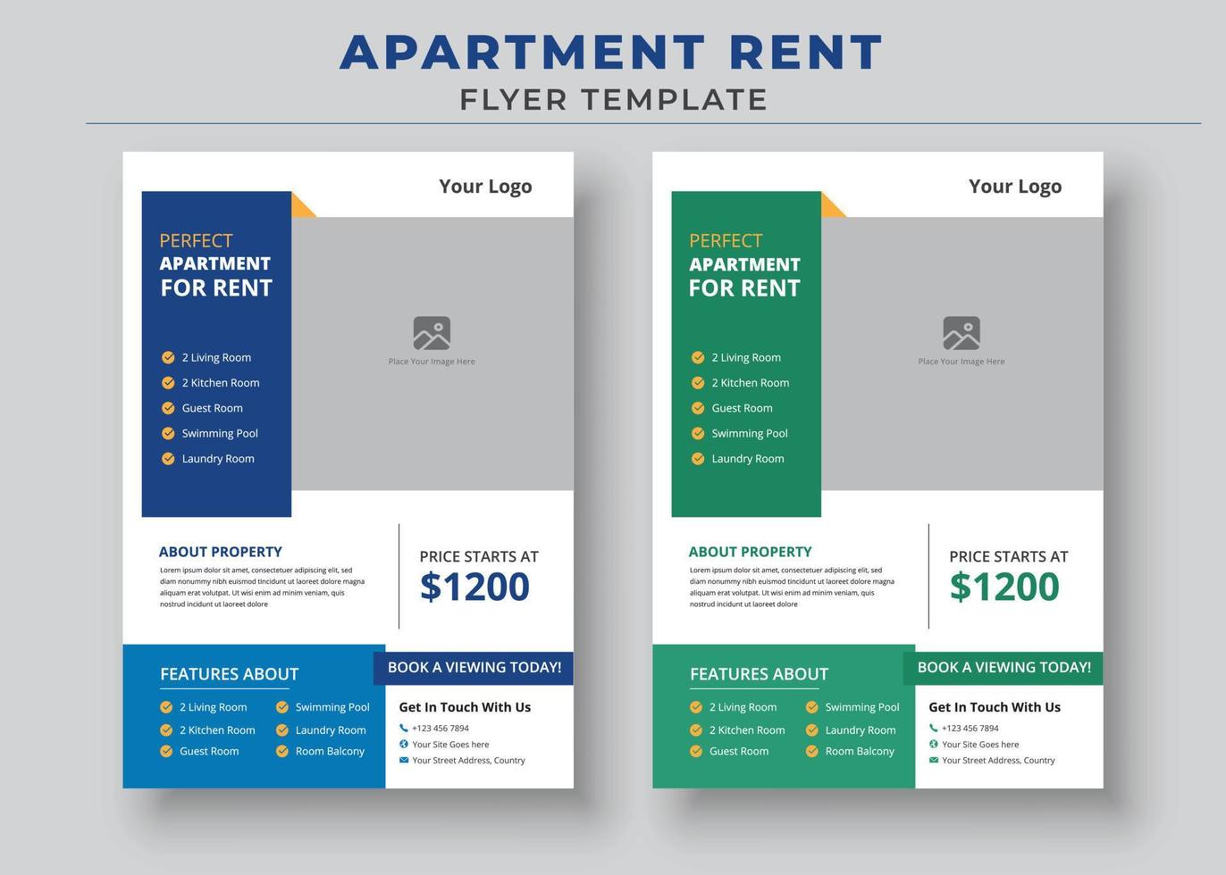 Perfect Apartment For Rent Poster, Apartment Rent Flyer Template, Home For Rent Flyer, Real Estate Flyer vector