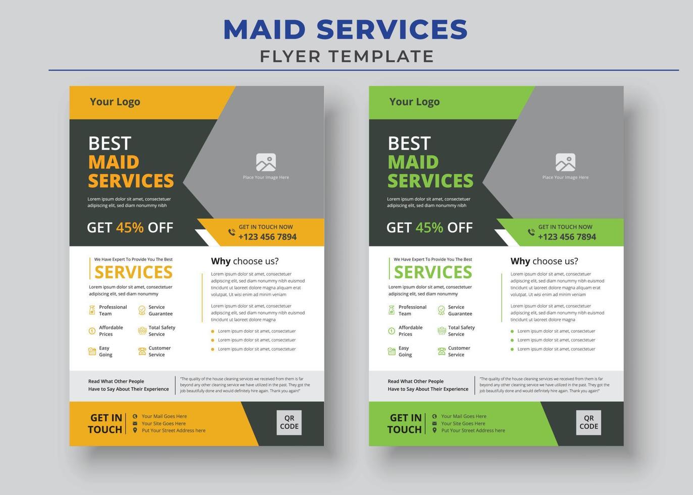 Best Maid Service poster, Maid Service Flyer Template, Housekeeping Services Flyer vector