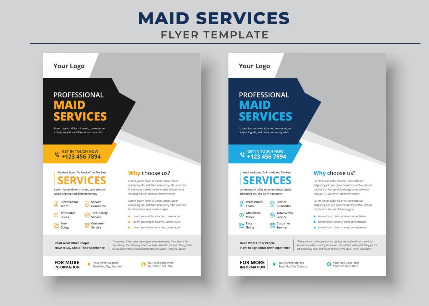 Professional Maid Service, Maid Service Flyer Template, Housekeeping Services Flyer vector