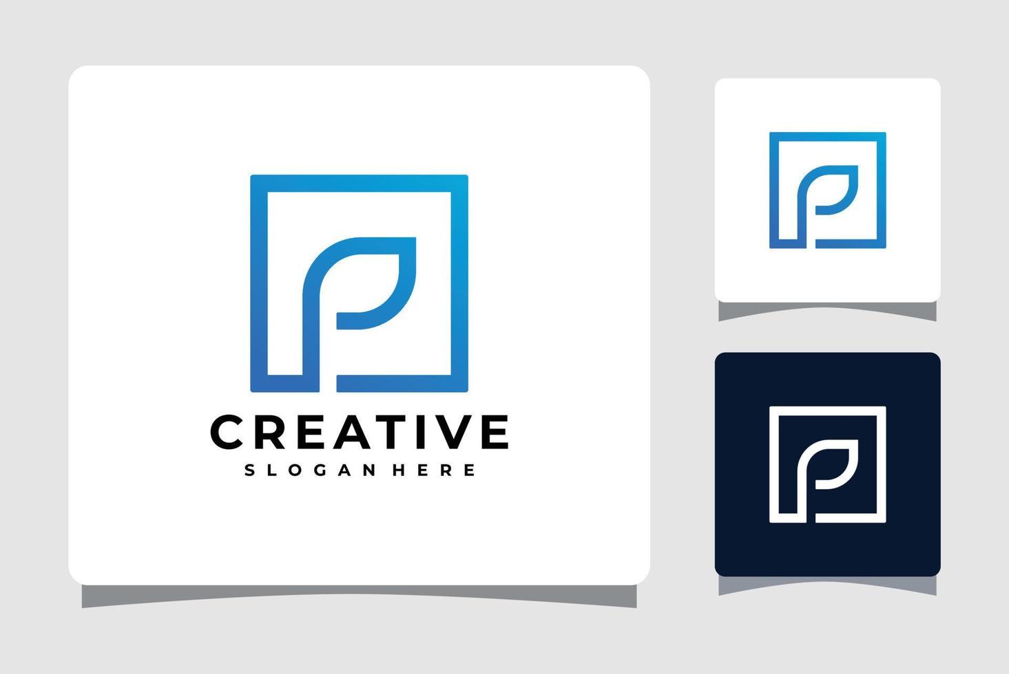 Square Leaf Logo Template Design Inspiration vector