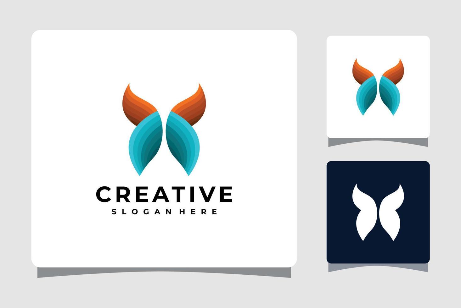 inspiración de diseño de plantilla de logotipo de mariposa azul vector