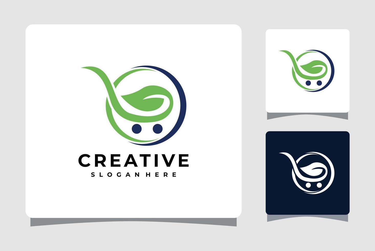 inspiración de diseño de plantilla de logotipo de círculo de tienda ecológica vector