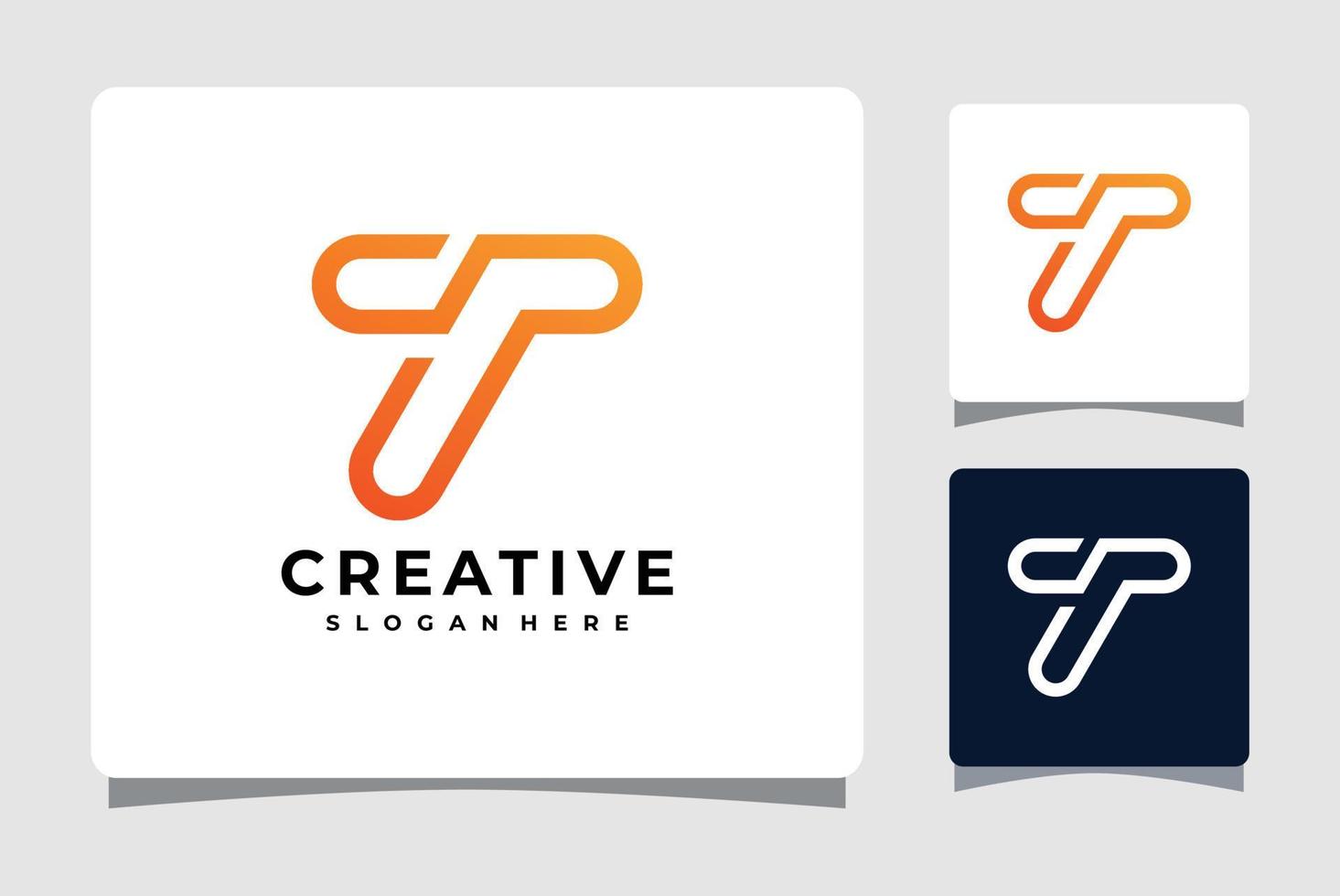 inspiración de diseño de plantilla de logotipo de línea de letra t vector