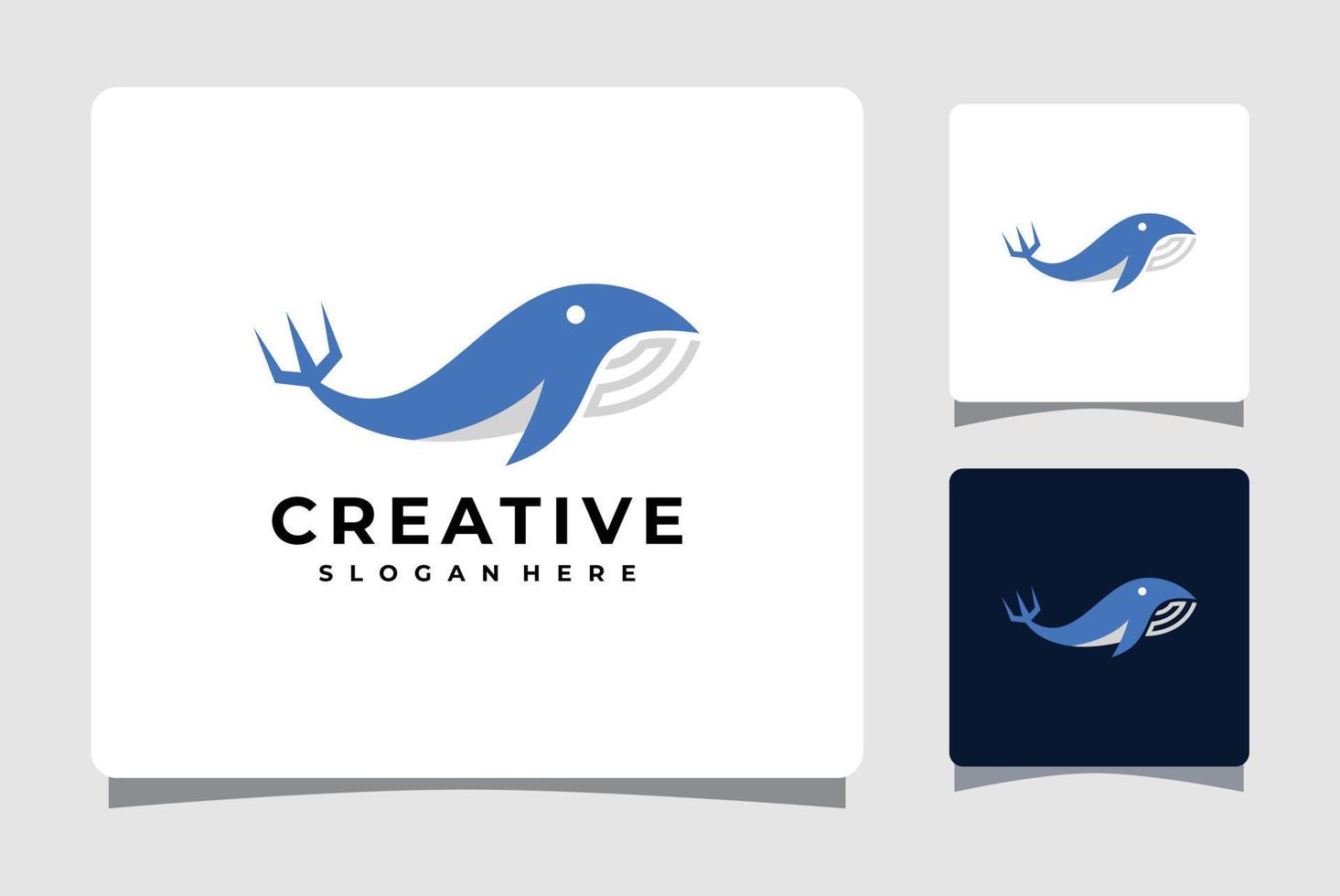 inspiración de diseño de plantilla de logotipo de ballena azul vector