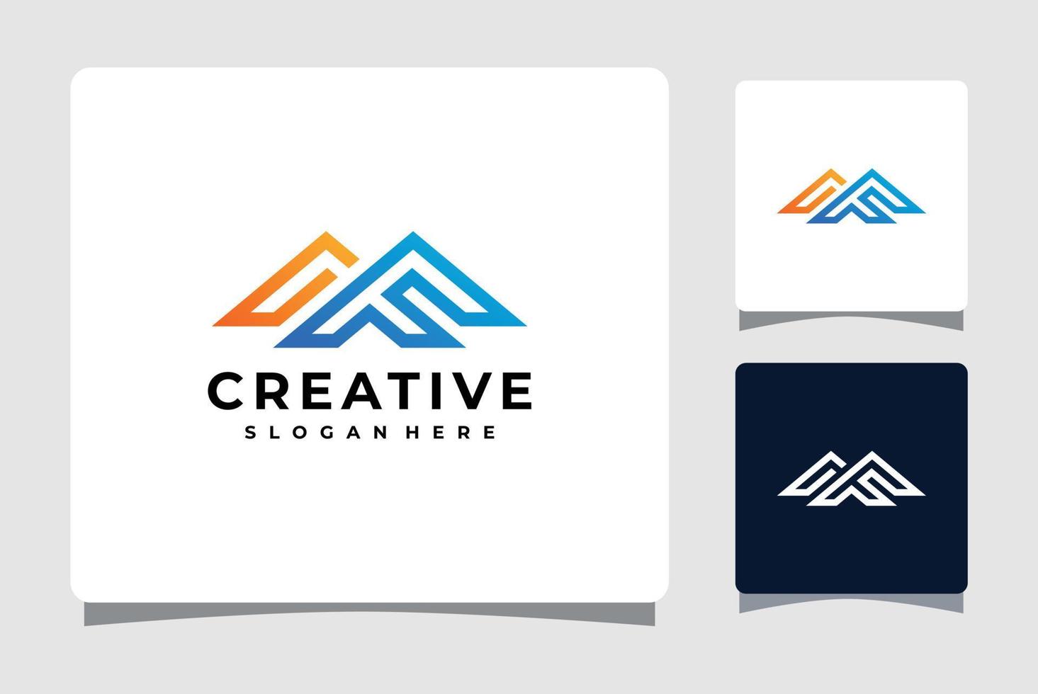 Letter F Mountain Logo Template Design Inspiration vector