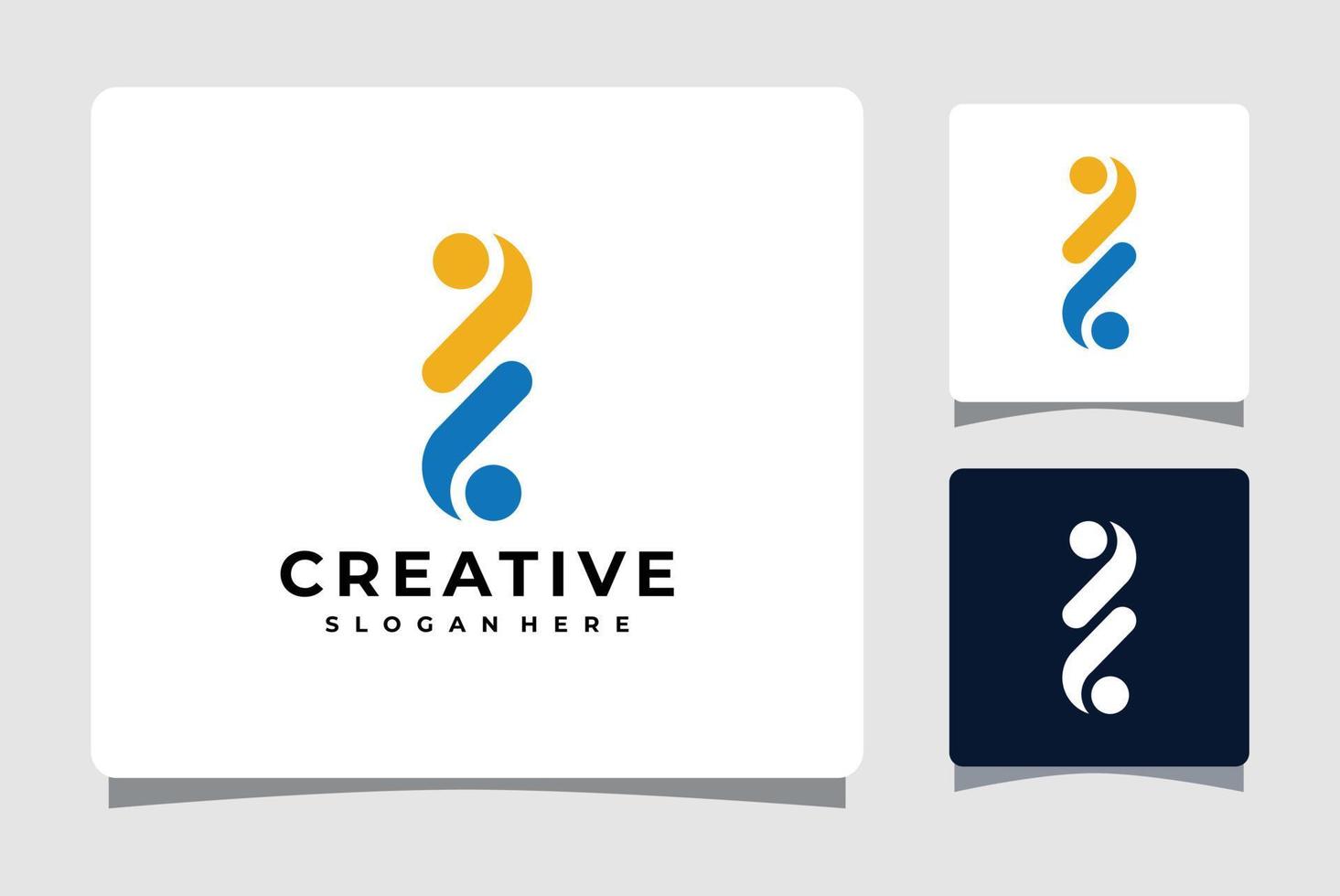 Abstract People Logo Template With Business Card Design Inspiration vector