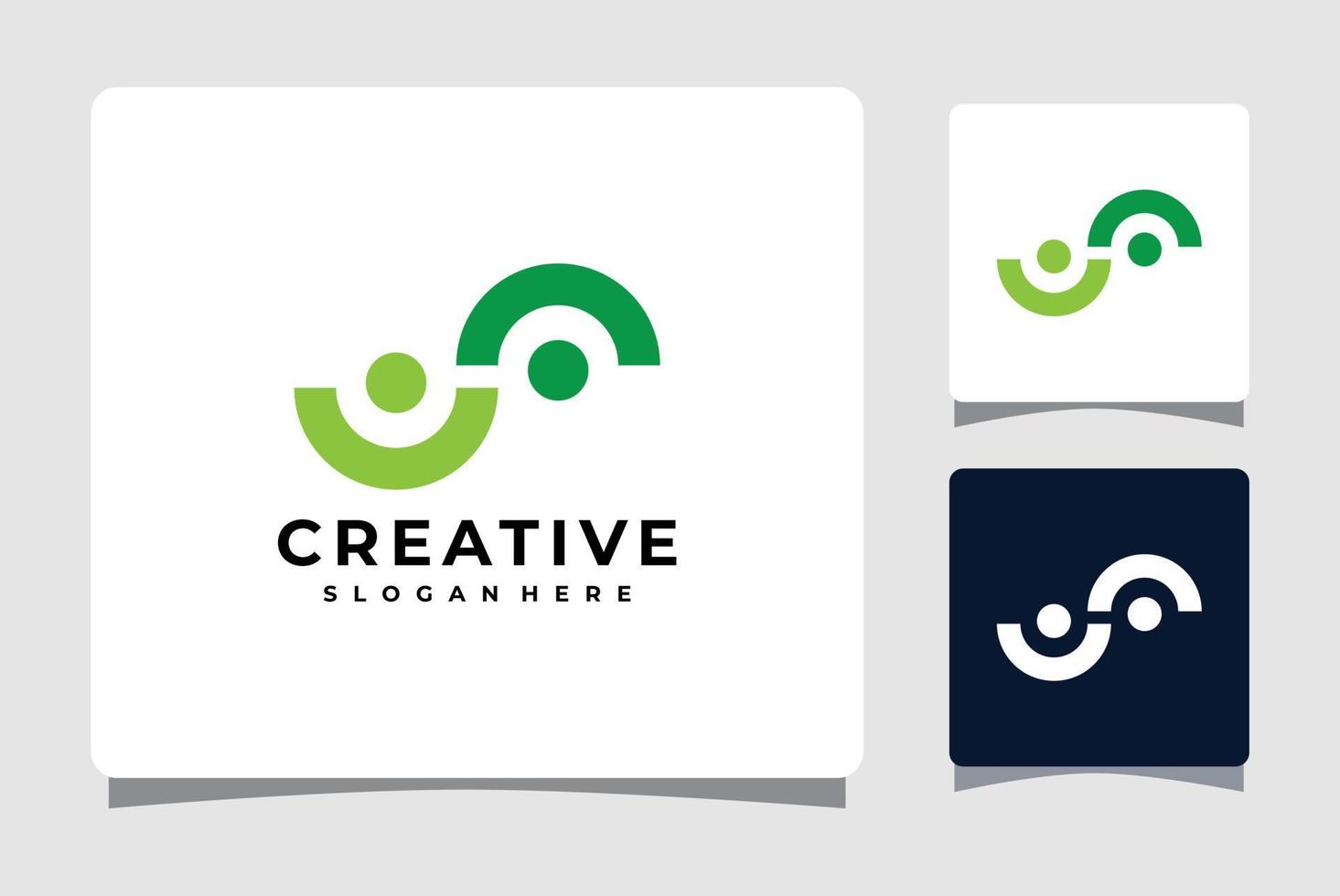 Abstract People Logo Template With Business Card Design Inspiration vector