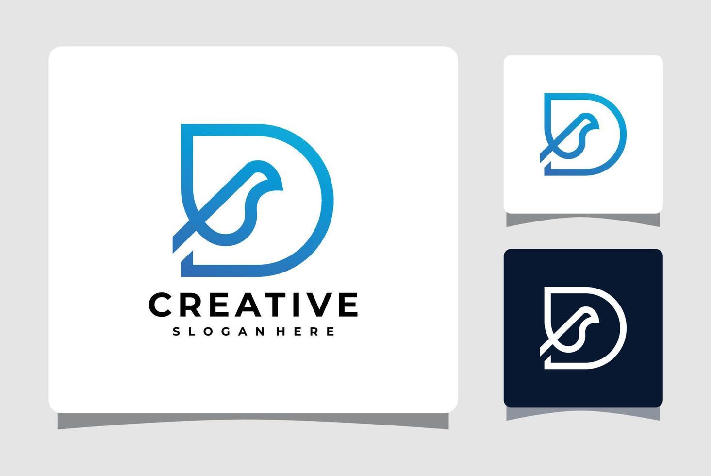 Letter D Bird Logo Template Design Inspiration vector
