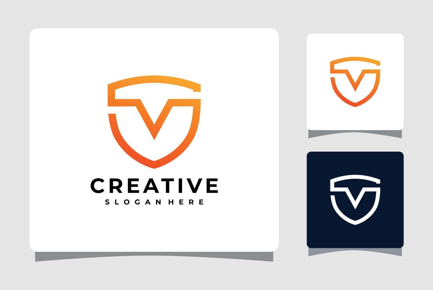 Letter V Shield Logo Template Design Inspiration vector