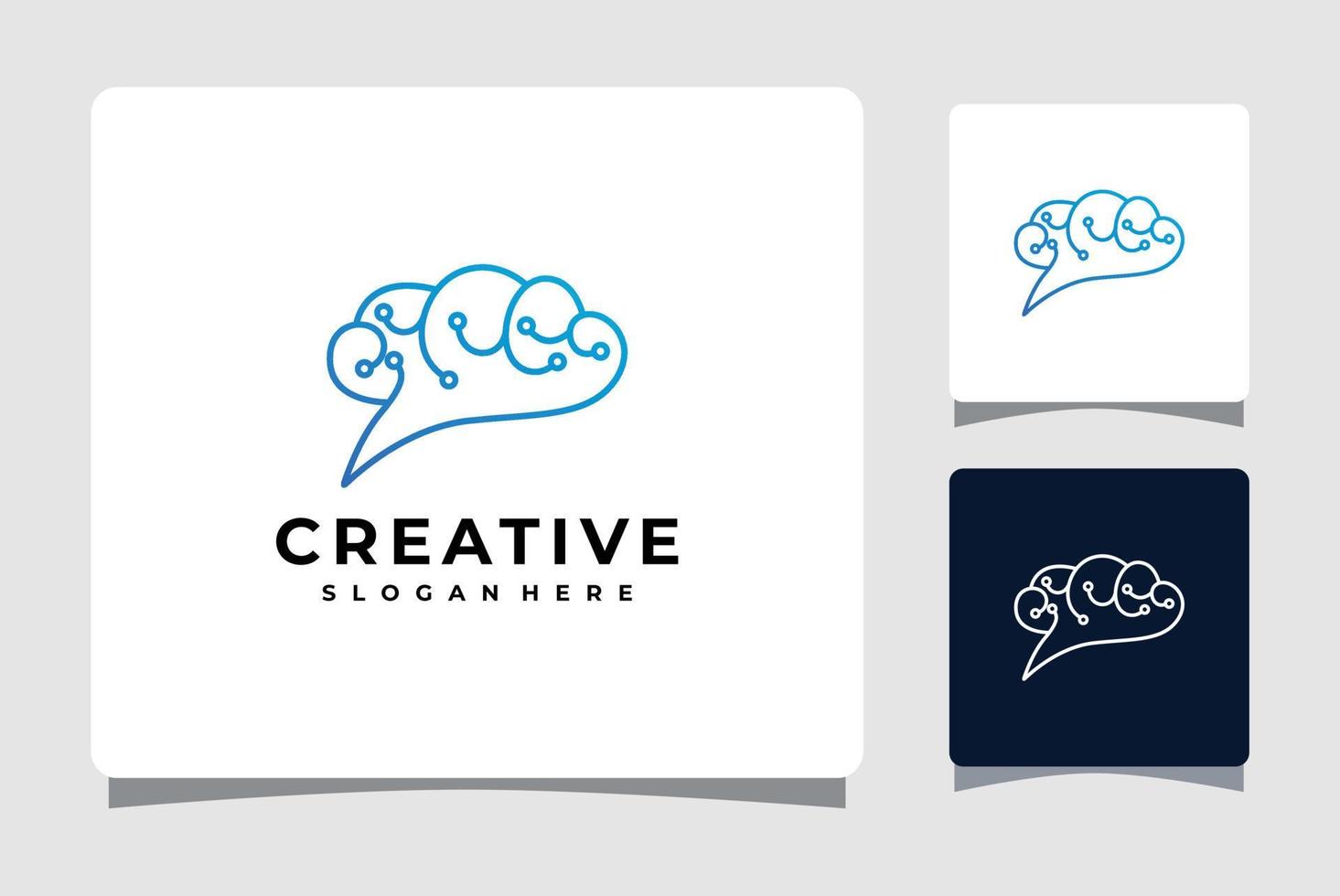 inspiración de diseño de plantilla de logotipo de tecnología cerebral vector
