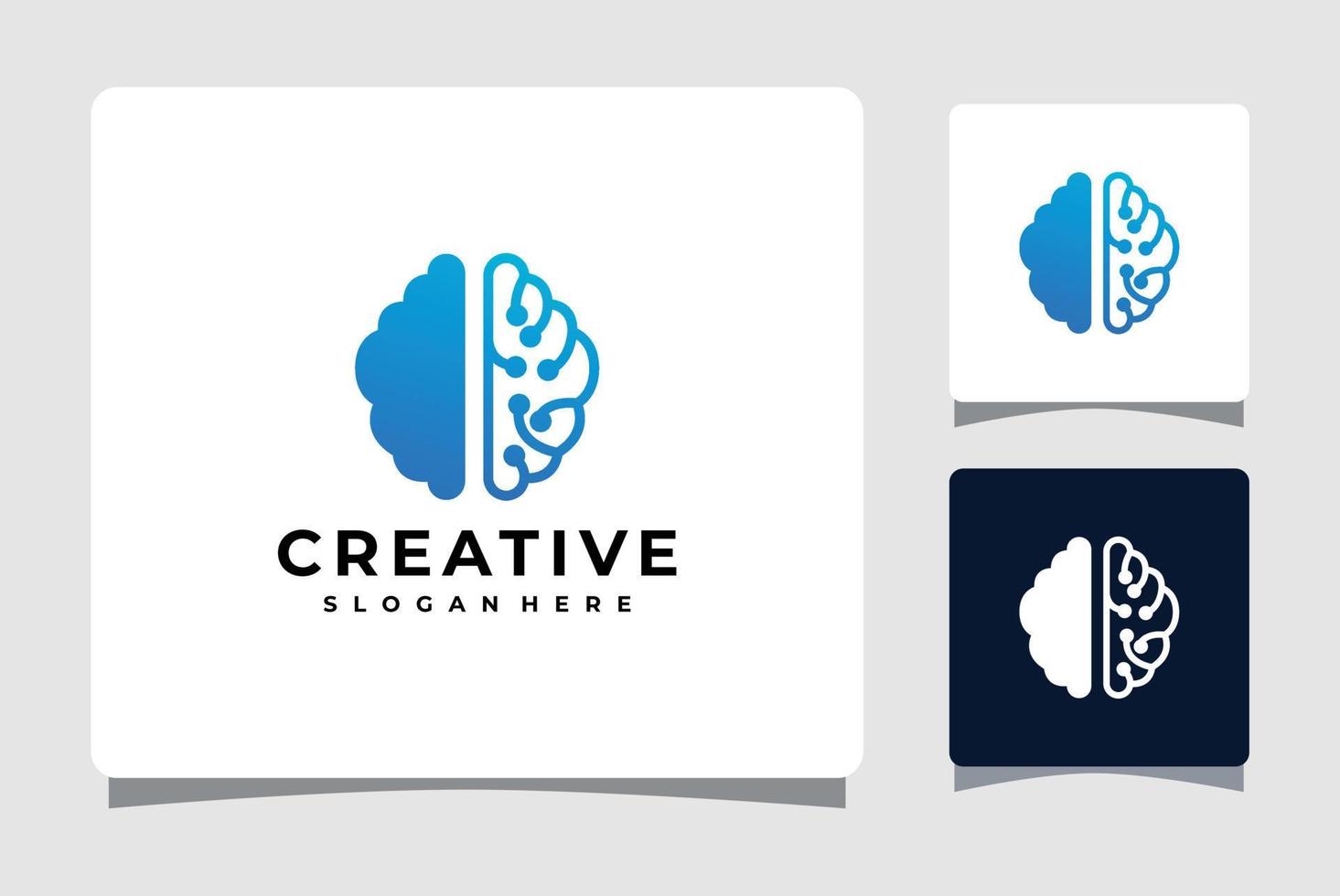 inspiración de diseño de plantilla de logotipo de tecnología cerebral vector