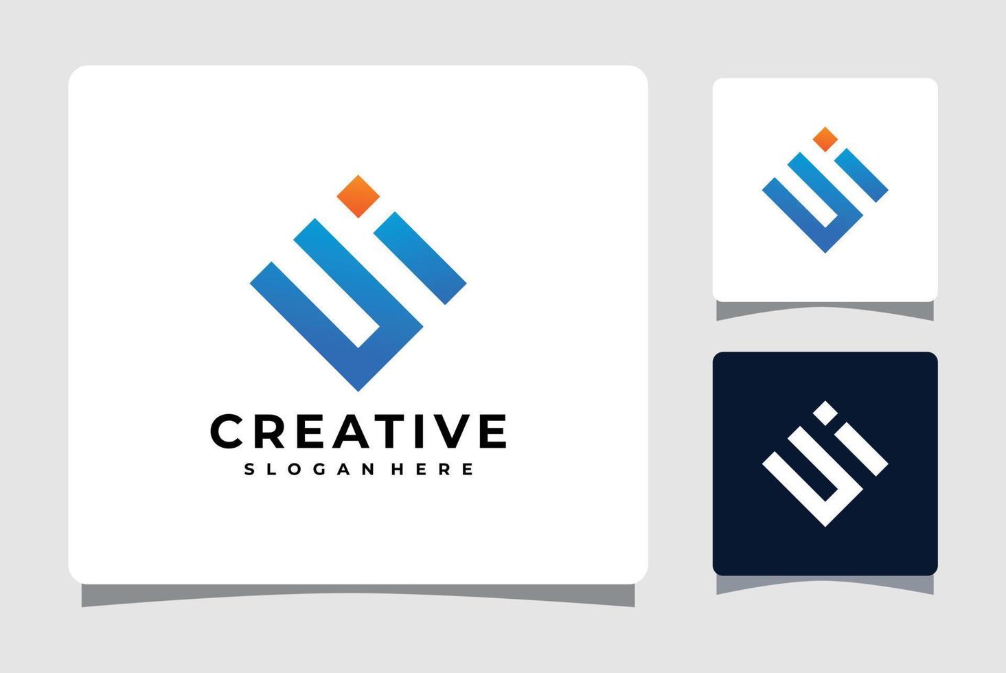 Letter U I Geometry Logo Template Design Inspiration vector