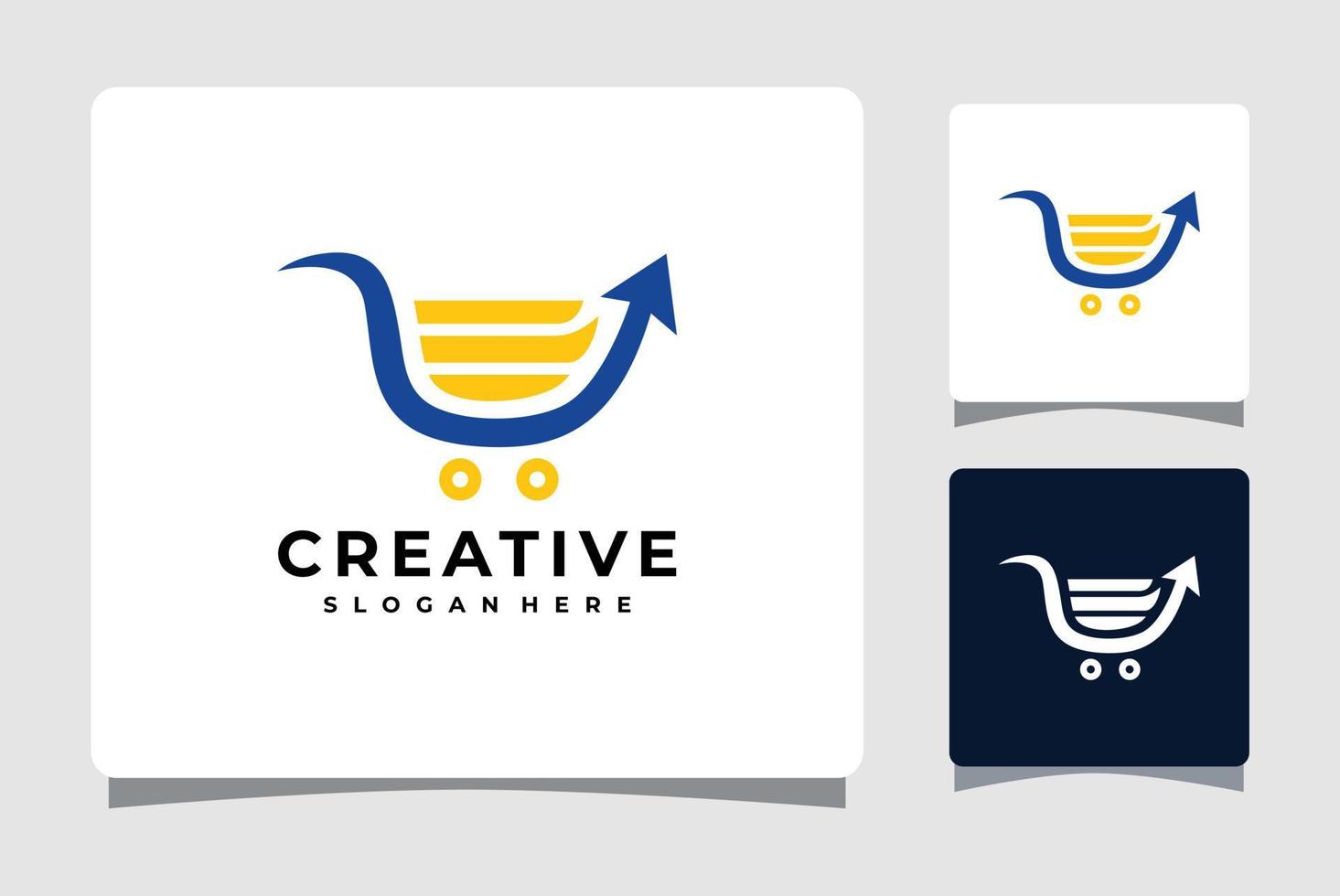 Shopping Cart Arrow Logo Template Design Inspiration vector