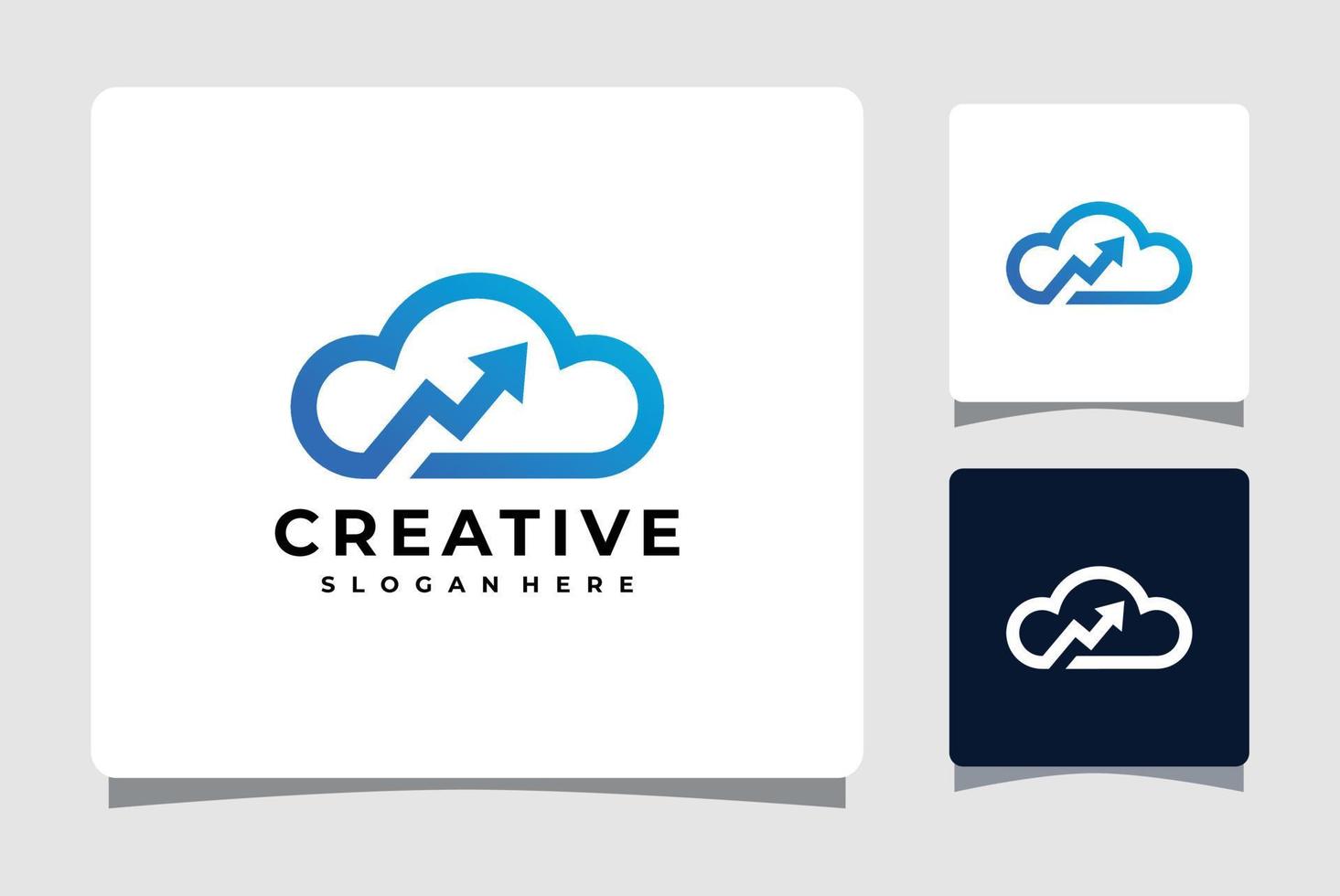 inspiración de diseño de plantilla de logotipo de nube y flecha hacia arriba vector