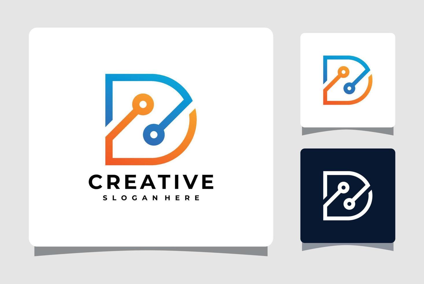 Letter D Technology Logo Template Design Inspiration vector