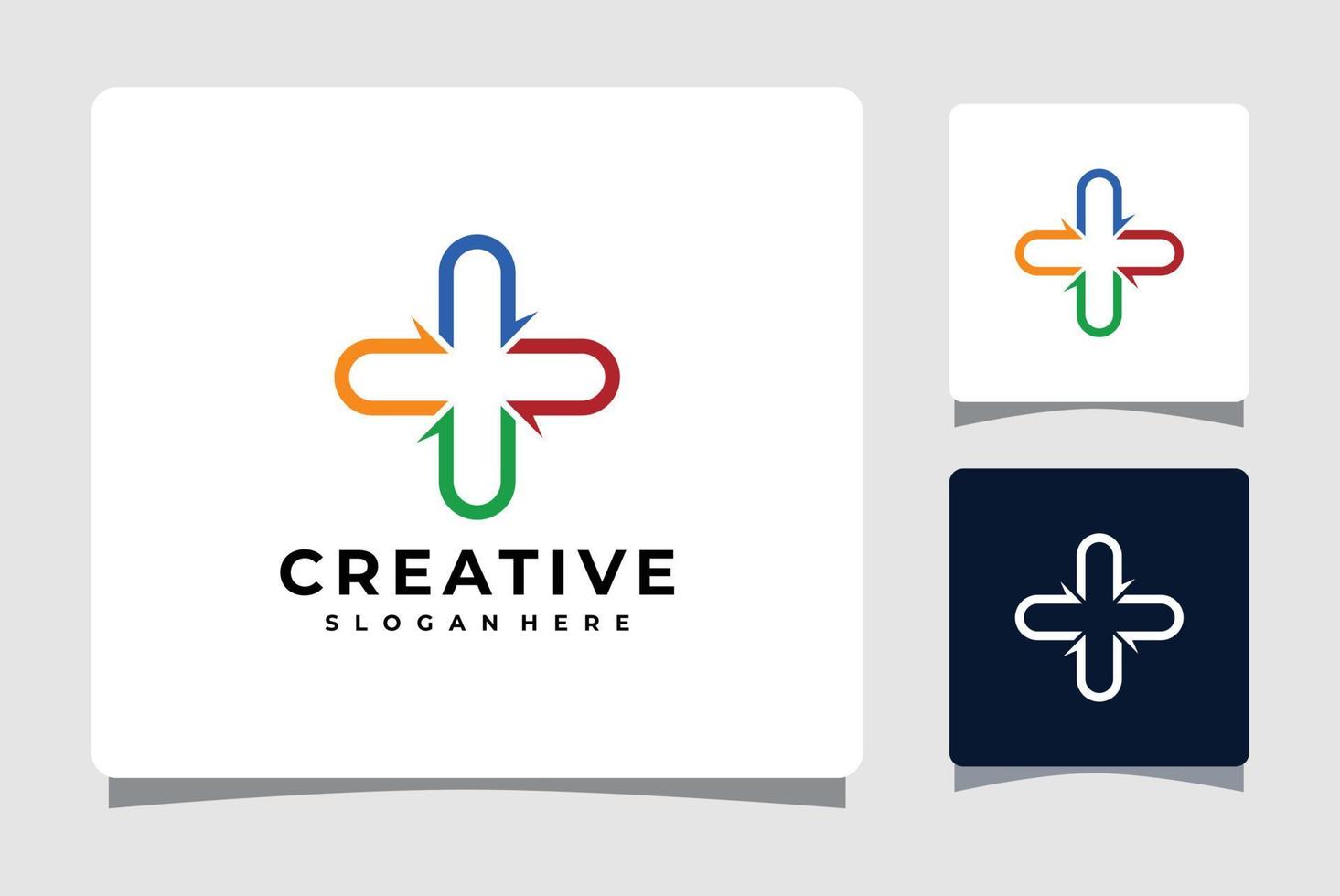 Medical Cross Arrow Logo Template Design Inspiration vector