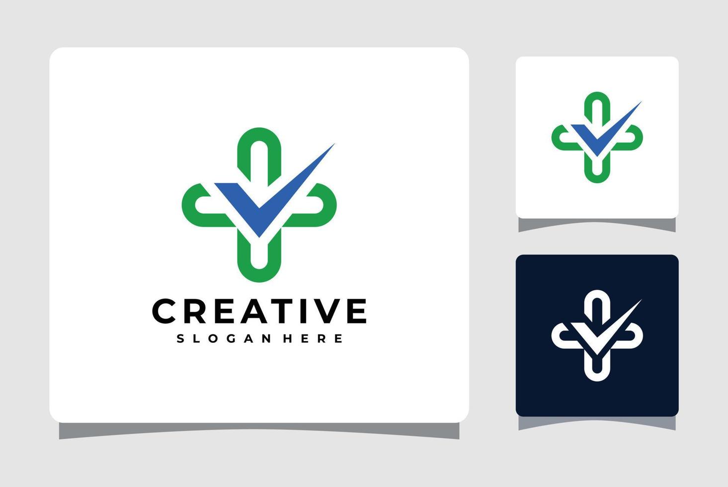 inspiración de diseño de plantilla de logotipo de marca de verificación cruzada médica vector