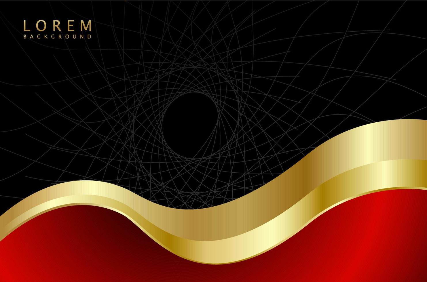 Abstract background with realistic golden metal shape. Fluid golden wave. Intertwined gold shapes. Vector 3d luxurious illustration.