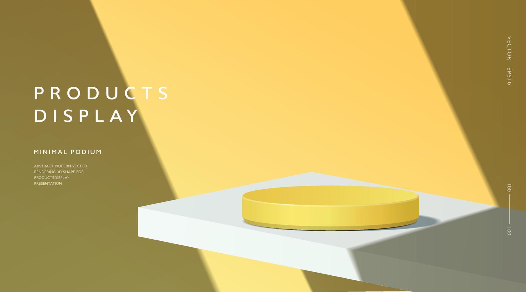 escena mínima abstracta, podio de cilindro en fondo amarillo para pantallas de presentación de productos. vector