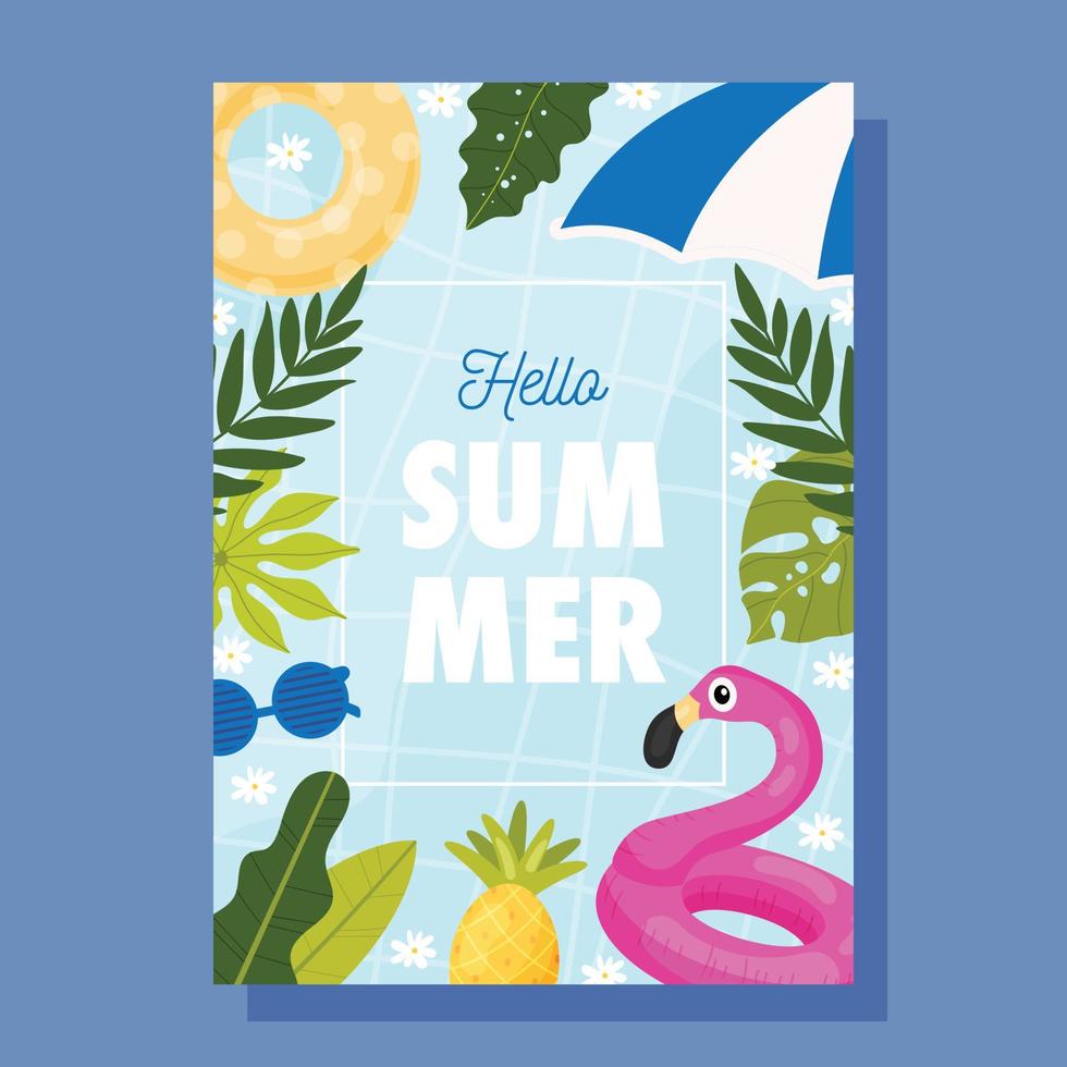 Hello Summer card vector