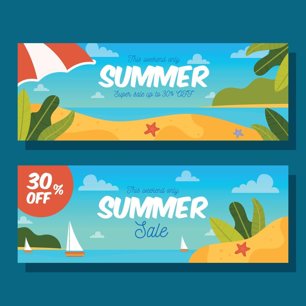 Summer Sale flyer card vector