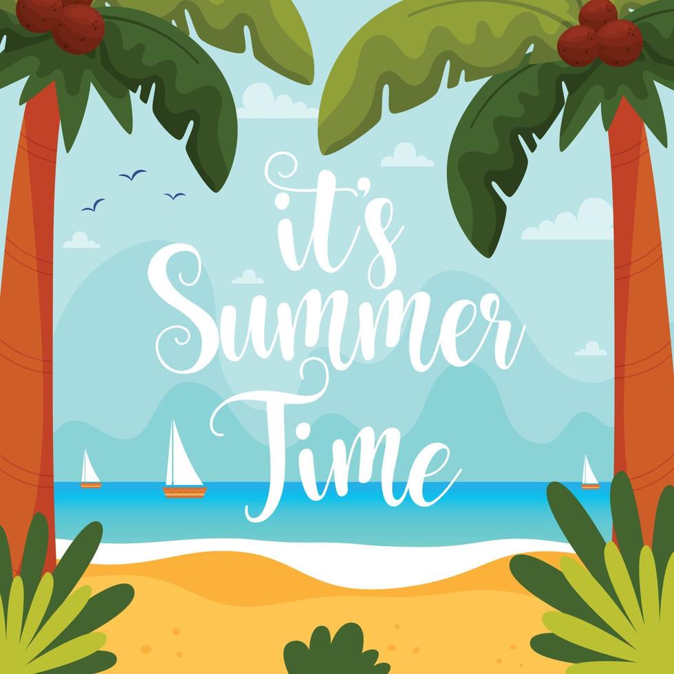 It's Summer Time card vector