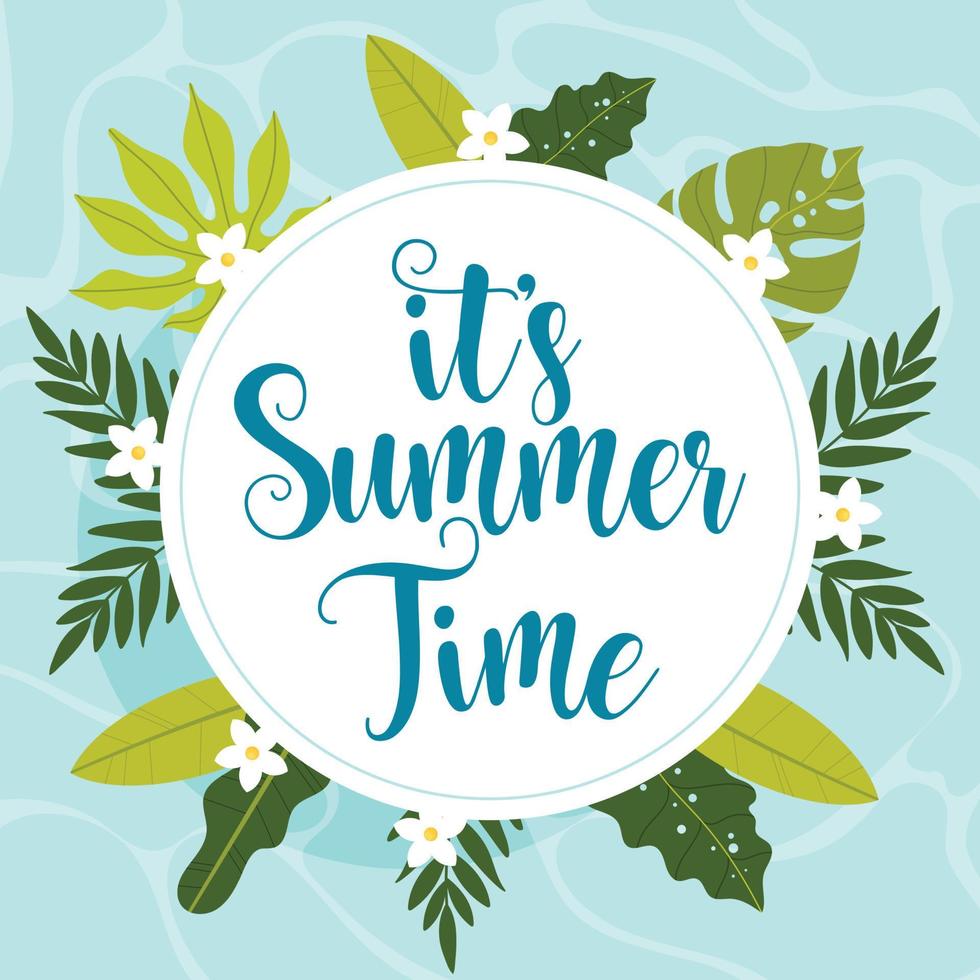 It's Summer Time card vector