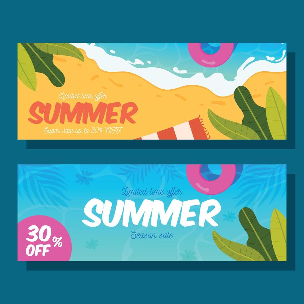 tarjeta de volante de venta de verano vector