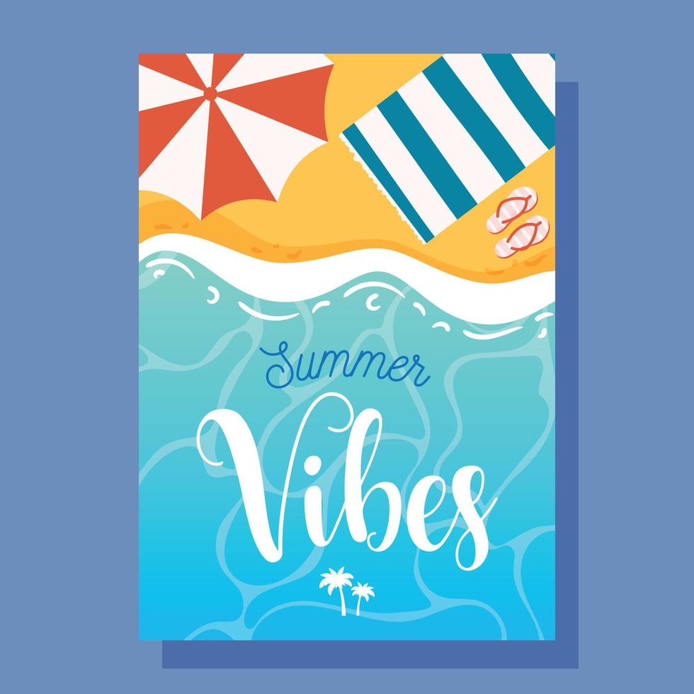 Summer Vibes card vector