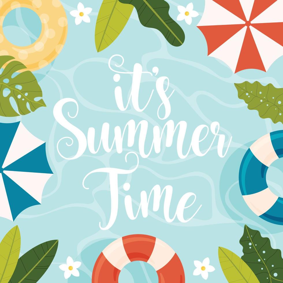 It's Summer Time card vector