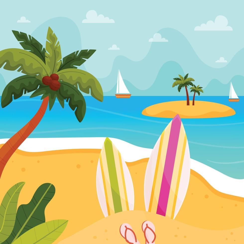 Hello Summer card vector