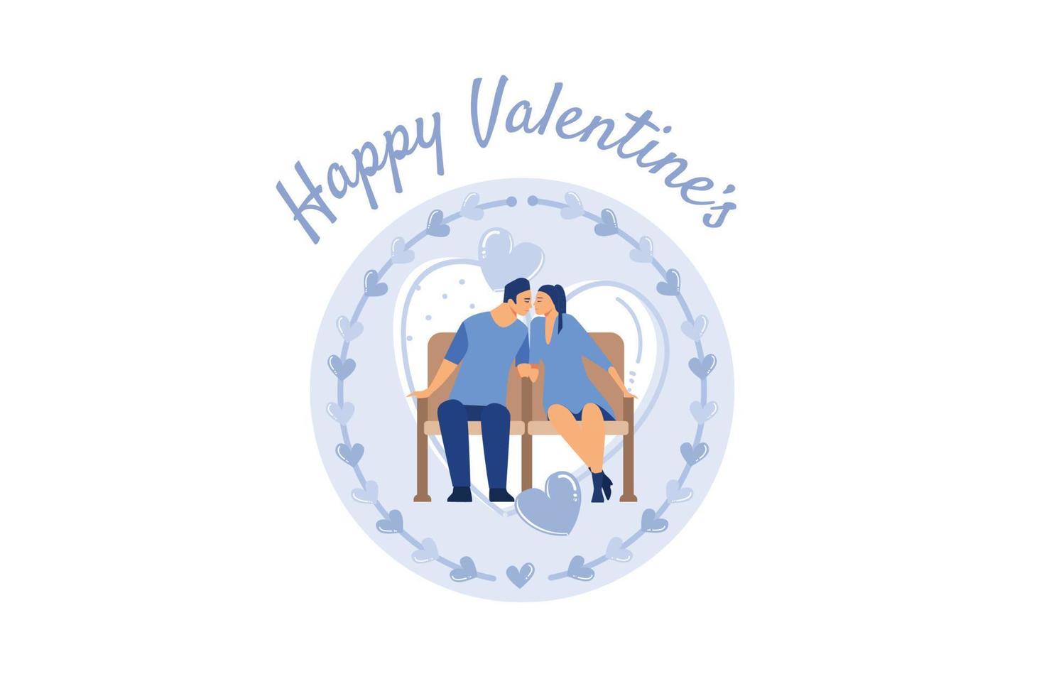 pareja enamorada. Feliz día de San Valentín. El 14 de febrero es el día de todos los enamorados. gráficos adecuados para decorar carteles, folletos, postales, volantes ilustración vectorial plana vector