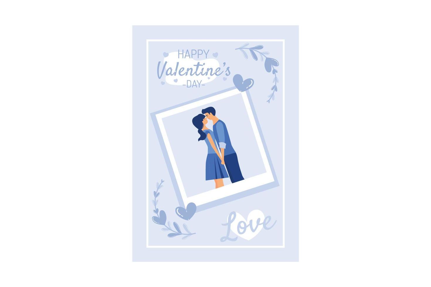 Happy valentine day couple on date. Man give flower woman. Valentine and day, couple and valentines day, happy valentine, couple in love, young couple, love and happy couple, flower and event. vector