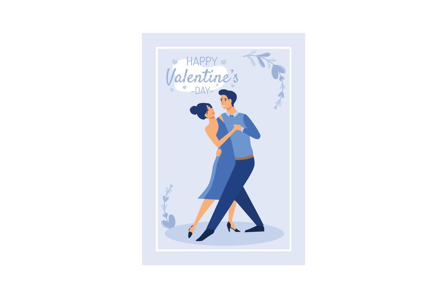 feliz día de san valentín pareja en la cita. el hombre da flores a la mujer. san valentín y día, pareja y día de san valentín, feliz san valentín, pareja enamorada, pareja joven, amor y pareja feliz, flor y evento. vector