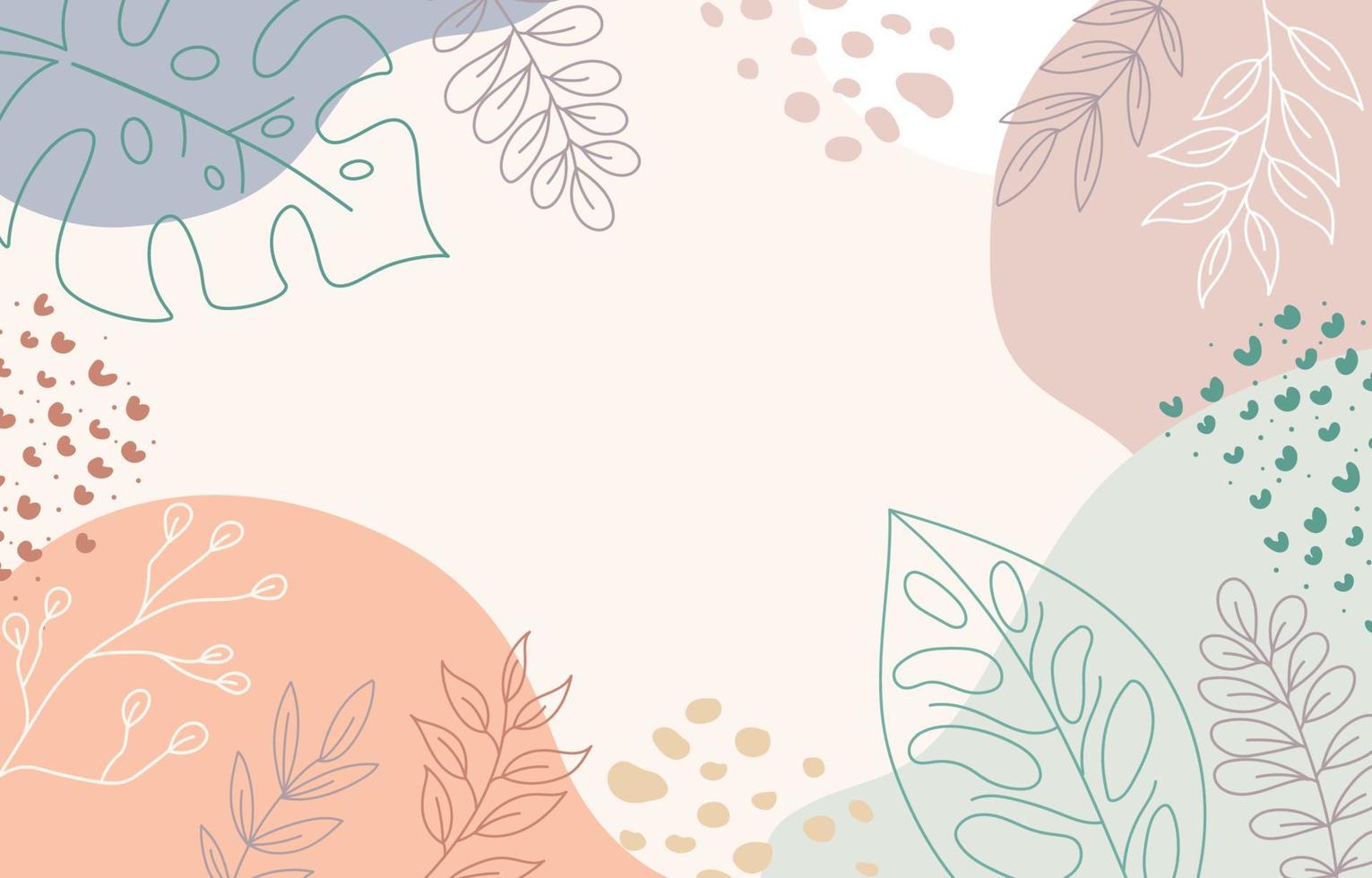 Pastel Tropical Background with Monstera Leaves vector