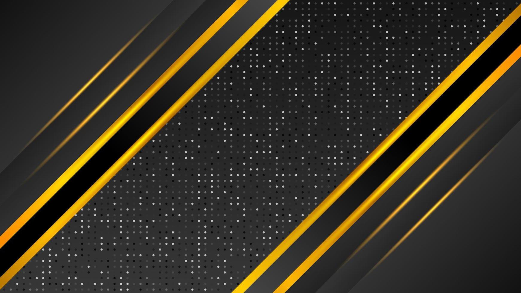 Dark background with gold line ornament vector