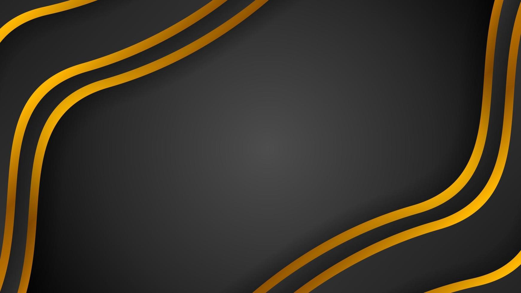 Dark background with gold line ornament vector
