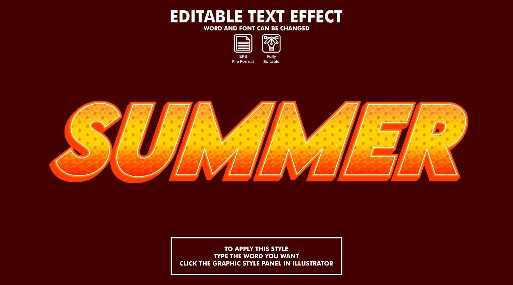 Editable text effect style summer vector