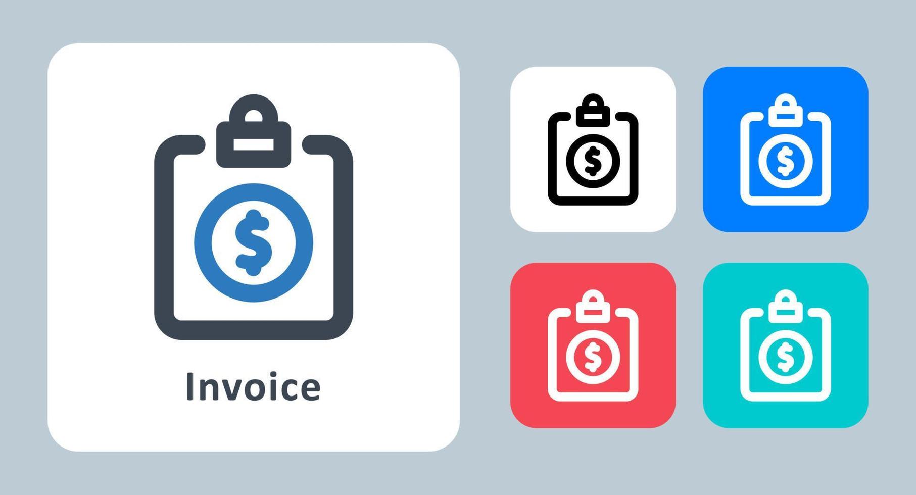 Invoice icon - vector illustration . Financial, Report, Bill, Invoice, Business, Tax, Receipt, payment, line, outline, flat, icons .