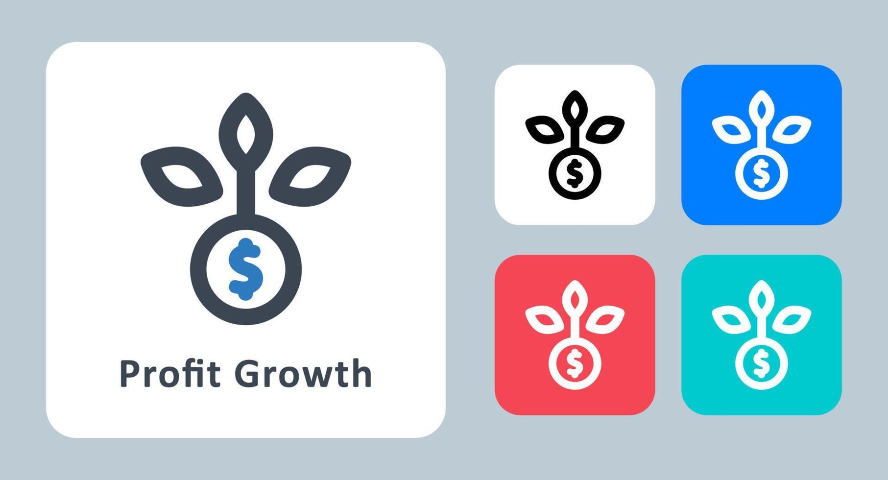 Profit Growth icon - vector illustration . Investment, Finance, Money, Business, Profit, Growth, Growing, line, outline, flat, icons .